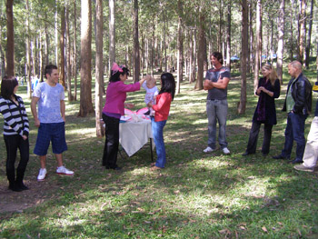 Conch Shell Blessing For Tia at her Naming Ceremony Daisy Hill Forest Park Logan